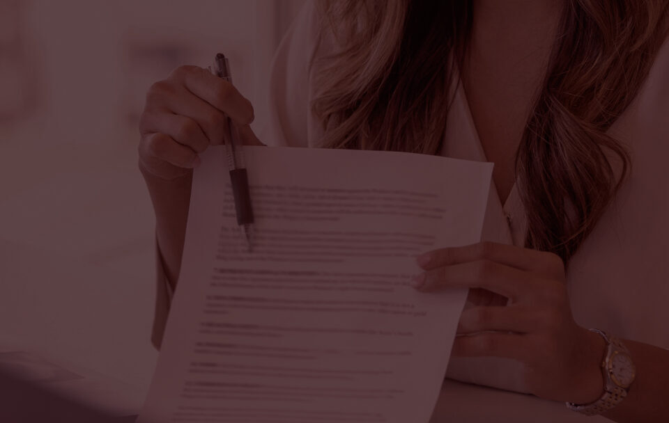 Woman showing a document