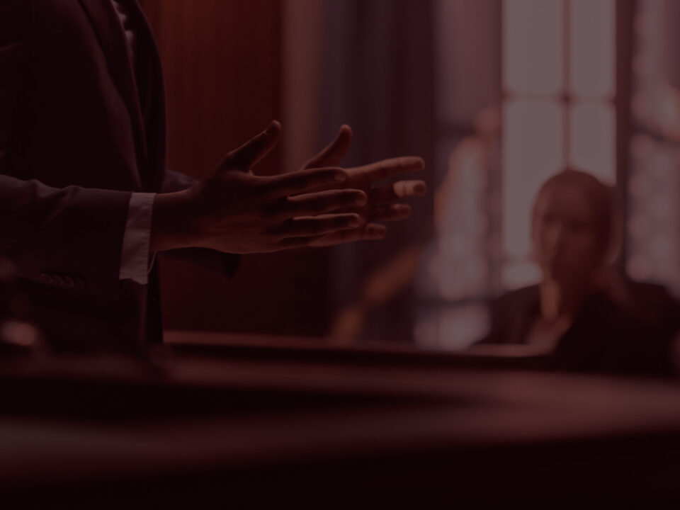 Man speaking to court room